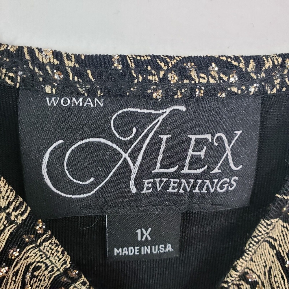 Alex Evenings Tank Top Womens‎ Plus Size 1X Gold Paisley Sleeveless Party Blouse - Picture 3 of 8